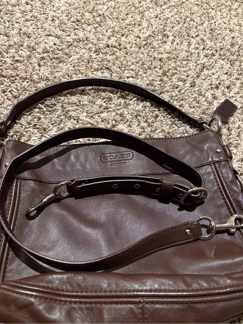 Coach Zoe hobo bag - brown/silver - Picture 6 of 10
